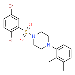 ChemSpider 2D Image | 1-[(2,5-Dibromophenyl)sulfonyl]-4-(2,3-dimethylphenyl)piperazine | C18H20Br2N2O2S