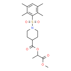 ChemSpider 2D Image | 1-Methoxy-1-oxo-2-propanyl 1-[(2,3,5,6-tetramethylphenyl)sulfonyl]-4-piperidinecarboxylate | C20H29NO6S