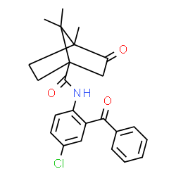 ChemSpider 2D Image | N-(2-Benzoyl-4-chlorophenyl)-4,7,7-trimethyl-3-oxobicyclo[2.2.1]heptane-1-carboxamide | C24H24ClNO3