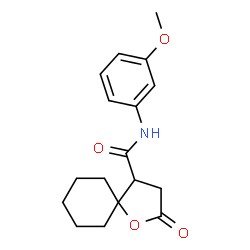 ChemSpider 2D Image | N-(3-Methoxyphenyl)-2-oxo-1-oxaspiro[4.5]decane-4-carboxamide | C17H21NO4