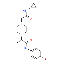 ChemSpider 2D Image | N-(4-Bromophenyl)-2-{4-[2-(cyclopropylamino)-2-oxoethyl]-1-piperazinyl}propanamide | C18H25BrN4O2