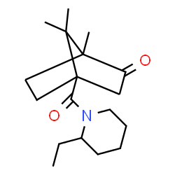 ChemSpider 2D Image | 4-(2-Ethyl-piperidine-1-carbonyl)-1,7,7-trimethyl-bicyclo[2.2.1]heptan-2-one | C18H29NO2