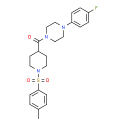 ChemSpider 2D Image | [4-(4-Fluorophenyl)-1-piperazinyl]{1-[(4-methylphenyl)sulfonyl]-4-piperidinyl}methanone | C23H28FN3O3S