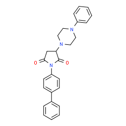 ChemSpider 2D Image | 1-(4-Biphenylyl)-3-(4-phenyl-1-piperazinyl)-2,5-pyrrolidinedione | C26H25N3O2