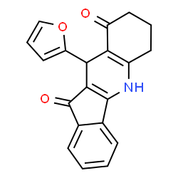 ChemSpider 2D Image | 10-(furan-2-yl)-5H,6H,7H,8H,10H-indeno[1,2-b]quinoline-9,11-dione | C20H15NO3