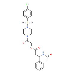 ChemSpider 2D Image | 2-{4-[(4-Chlorophenyl)sulfonyl]-1-piperazinyl}-2-oxoethyl 3-acetamido-3-phenylpropanoate | C23H26ClN3O6S