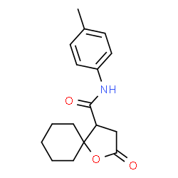 ChemSpider 2D Image | N-(4-Methylphenyl)-2-oxo-1-oxaspiro[4.5]decane-4-carboxamide | C17H21NO3