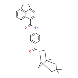 ChemSpider 2D Image | N-{4-[(1,3,3-Trimethyl-6-azabicyclo[3.2.1]oct-6-yl)carbonyl]phenyl}-1,2-dihydro-5-acenaphthylenecarboxamide | C30H32N2O2