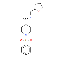 ChemSpider 2D Image | 1-[(4-Methylphenyl)sulfonyl]-N-(tetrahydro-2-furanylmethyl)-4-piperidinecarboxamide | C18H26N2O4S