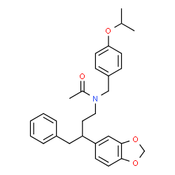 ChemSpider 2D Image | N-[3-(1,3-Benzodioxol-5-yl)-4-phenylbutyl]-N-(4-isopropoxybenzyl)acetamide | C29H33NO4