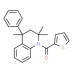 ChemSpider 2D Image | 2-Thienyl(2,2,4-trimethyl-4-phenyl-3,4-dihydro-1(2H)-quinolinyl)methanone | C23H23NOS