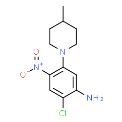 ChemSpider 2D Image | 2-Chloro-5-(4-methyl-1-piperidinyl)-4-nitroaniline | C12H16ClN3O2