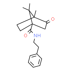 ChemSpider 2D Image | 4,7,7-Trimethyl-3-oxo-N-(2-phenylethyl)bicyclo[2.2.1]heptane-1-carboxamide | C19H25NO2