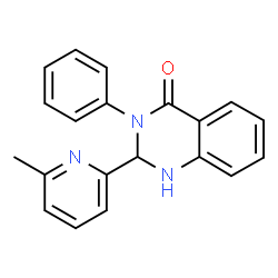ChemSpider 2D Image | 2-(6-Methyl-2-pyridinyl)-3-phenyl-2,3-dihydro-4(1H)-quinazolinone | C20H17N3O