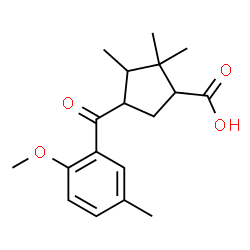 ChemSpider 2D Image | 4-(2-Methoxy-5-methylbenzoyl)-2,2,3-trimethylcyclopentanecarboxylic acid | C18H24O4