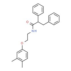 ChemSpider 2D Image | N-[2-(3,4-Dimethylphenoxy)ethyl]-2,3-diphenylpropanamide | C25H27NO2