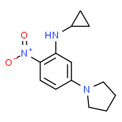 ChemSpider 2D Image | N-Cyclopropyl-2-nitro-5-(1-pyrrolidinyl)aniline | C13H17N3O2