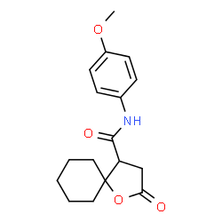 ChemSpider 2D Image | N-(4-Methoxyphenyl)-2-oxo-1-oxaspiro[4.5]decane-4-carboxamide | C17H21NO4