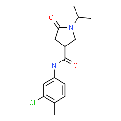 ChemSpider 2D Image | N-(3-Chloro-4-methylphenyl)-1-isopropyl-5-oxo-3-pyrrolidinecarboxamide | C15H19ClN2O2