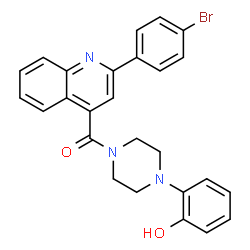 ChemSpider 2D Image | [2-(4-Bromophenyl)-4-quinolinyl][4-(2-hydroxyphenyl)-1-piperazinyl]methanone | C26H22BrN3O2