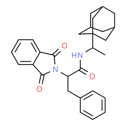ChemSpider 2D Image | N-[1-(Adamantan-1-yl)ethyl]-2-(1,3-dioxo-1,3-dihydro-2H-isoindol-2-yl)-3-phenylpropanamide | C29H32N2O3