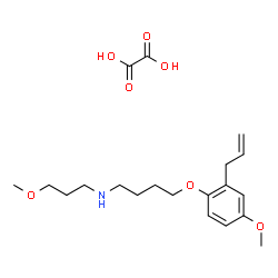 ChemSpider 2D Image | 4-(2-Allyl-4-methoxyphenoxy)-N-(3-methoxypropyl)-1-butanamine ethanedioate (1:1) | C20H31NO7
