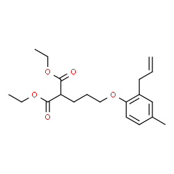ChemSpider 2D Image | Diethyl [3-(2-allyl-4-methylphenoxy)propyl]malonate | C20H28O5