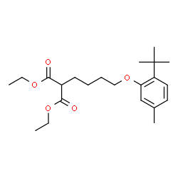 ChemSpider 2D Image | Diethyl {4-[5-methyl-2-(2-methyl-2-propanyl)phenoxy]butyl}malonate | C22H34O5
