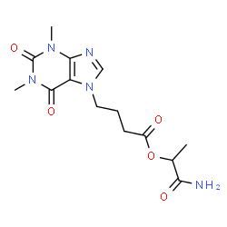 ChemSpider 2D Image | 1-Amino-1-oxo-2-propanyl 4-(1,3-dimethyl-2,6-dioxo-1,2,3,6-tetrahydro-7H-purin-7-yl)butanoate | C14H19N5O5