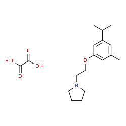 ChemSpider 2D Image | 1-[2-(3-Isopropyl-5-methylphenoxy)ethyl]pyrrolidine ethanedioate (1:1) | C18H27NO5