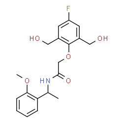 ChemSpider 2D Image | 2-[4-Fluoro-2,6-bis(hydroxymethyl)phenoxy]-N-[1-(2-methoxyphenyl)ethyl]acetamide | C19H22FNO5