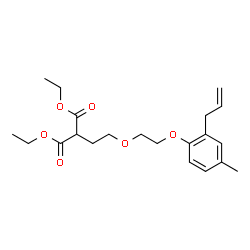 ChemSpider 2D Image | Diethyl {2-[2-(2-allyl-4-methylphenoxy)ethoxy]ethyl}malonate | C21H30O6