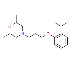 ChemSpider 2D Image | 4-[3-(2-Isopropyl-5-methylphenoxy)propyl]-2,6-dimethylmorpholine | C19H31NO2