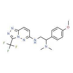 ChemSpider 2D Image | 1-(4-Methoxyphenyl)-N~1~,N~1~-dimethyl-N~2~-[3-(trifluoromethyl)[1,2,4]triazolo[4,3-b]pyridazin-6-yl]-1,2-ethanediamine | C17H19F3N6O