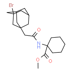 ChemSpider 2D Image | Methyl 1-{[(3-bromoadamantan-1-yl)acetyl]amino}cyclohexanecarboxylate | C20H30BrNO3