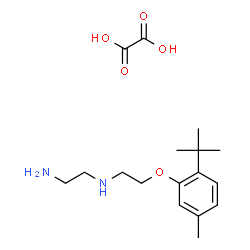 ChemSpider 2D Image | N-{2-[5-Methyl-2-(2-methyl-2-propanyl)phenoxy]ethyl}-1,2-ethanediamine ethanedioate (1:1) | C17H28N2O5