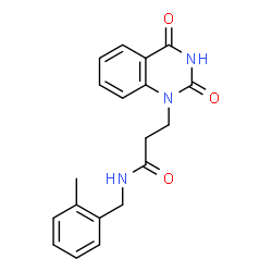 ChemSpider 2D Image | 3-(2,4-Dioxo-3,4-dihydro-1(2H)-quinazolinyl)-N-(2-methylbenzyl)propanamide | C19H19N3O3