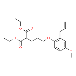 ChemSpider 2D Image | Diethyl [3-(2-allyl-4-methoxyphenoxy)propyl]malonate | C20H28O6
