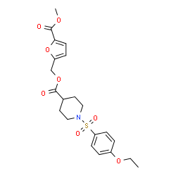ChemSpider 2D Image | [5-(Methoxycarbonyl)-2-furyl]methyl 1-[(4-ethoxyphenyl)sulfonyl]-4-piperidinecarboxylate | C21H25NO8S