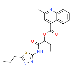 ChemSpider 2D Image | 1-Oxo-1-[(5-propyl-1,3,4-thiadiazol-2-yl)amino]-2-butanyl 2-methyl-4-quinolinecarboxylate | C20H22N4O3S