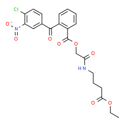 ChemSpider 2D Image | 2-[(4-Ethoxy-4-oxobutyl)amino]-2-oxoethyl 2-(4-chloro-3-nitrobenzoyl)benzoate | C22H21ClN2O8