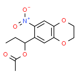 ChemSpider 2D Image | 1-(7-Nitro-2,3-dihydro-1,4-benzodioxin-6-yl)propyl acetate | C13H15NO6