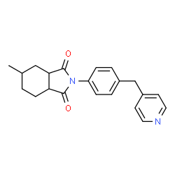 ChemSpider 2D Image | 5-Methyl-2-(4-pyridin-4-ylmethyl-phenyl)-hexahydro-isoindole-1,3-dione | C21H22N2O2
