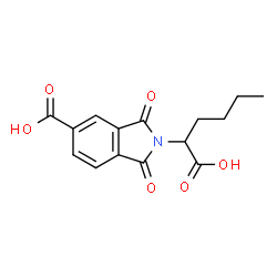 ChemSpider 2D Image | 2-(1-Carboxypentyl)-1,3-dioxo-5-isoindolinecarboxylic acid | C15H15NO6