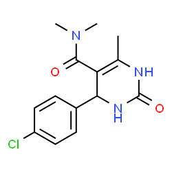 ChemSpider 2D Image | 4-(4-Chlorophenyl)-N,N,6-trimethyl-2-oxo-1,2,3,4-tetrahydro-5-pyrimidinecarboxamide | C14H16ClN3O2