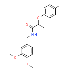 ChemSpider 2D Image | N-(3,4-Dimethoxybenzyl)-2-(4-iodophenoxy)propanamide | C18H20INO4