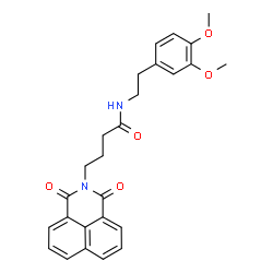 ChemSpider 2D Image | N-[2-(3,4-Dimethoxyphenyl)ethyl]-4-(1,3-dioxo-1H-benzo[de]isoquinolin-2(3H)-yl)butanamide | C26H26N2O5