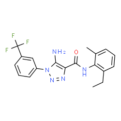ChemSpider 2D Image | 5-Amino-N-(2-ethyl-6-methylphenyl)-1-[3-(trifluoromethyl)phenyl]-1H-1,2,3-triazole-4-carboxamide | C19H18F3N5O