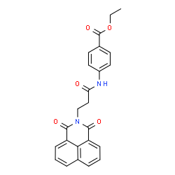 ChemSpider 2D Image | Ethyl 4-{[3-(1,3-dioxo-1H-benzo[de]isoquinolin-2(3H)-yl)propanoyl]amino}benzoate | C24H20N2O5