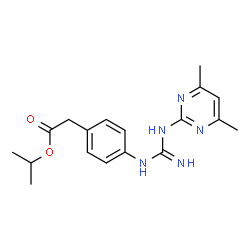 ChemSpider 2D Image | Isopropyl {4-[N'-(4,6-dimethyl-2-pyrimidinyl)carbamimidamido]phenyl}acetate | C18H23N5O2